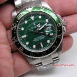 Copy Rolex GMT Master II Watch Stainless Steel Band With Green Dial Green Bezel 40mm
